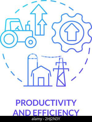 Productivity and efficiency blue gradient concept icon Stock Vector
