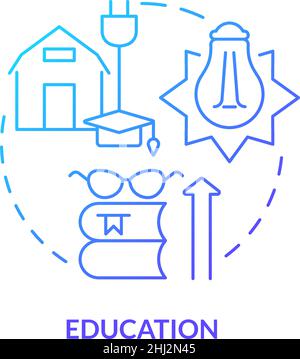 Education blue gradient concept icon Stock Vector