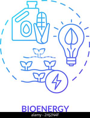 Bioenergy blue gradient concept icon Stock Vector