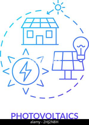 Photovoltaics blue gradient concept icon Stock Vector