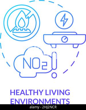 Healthy living environments blue gradient concept icon Stock Vector