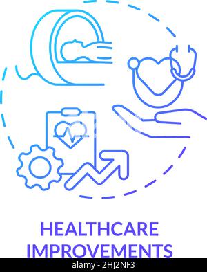 Healthcare improvements blue gradient concept icon Stock Vector