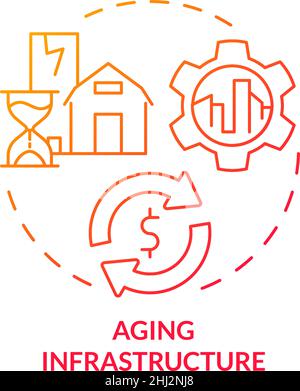 Aging infrastructure red concept icon Stock Vector Image & Art - Alamy