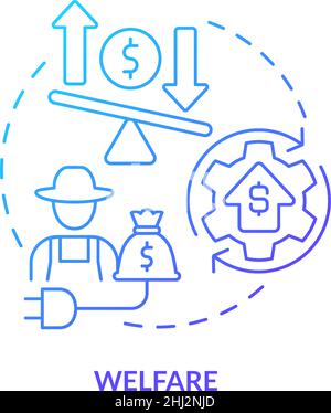 Welfare blue gradient concept icon Stock Vector