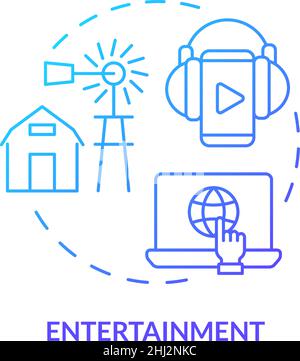 Entertainment blue gradient concept icon Stock Vector