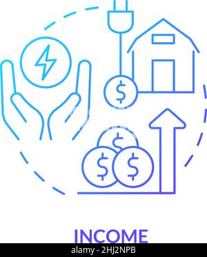 Income blue gradient concept icon Stock Vector