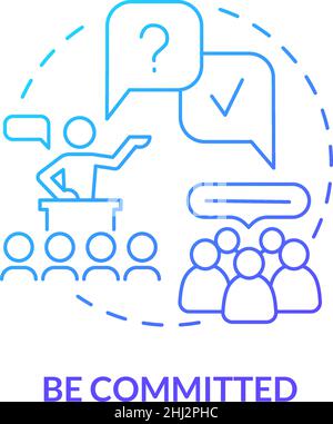 Be committed blue gradient concept icon Stock Vector