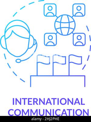 International communication blue gradient concept icon Stock Vector