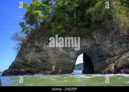 Rock gate at Punta Pinuela, Marino Ballena National Park, Uvita, Puntarenas Province, Costa Rica Stock Photo