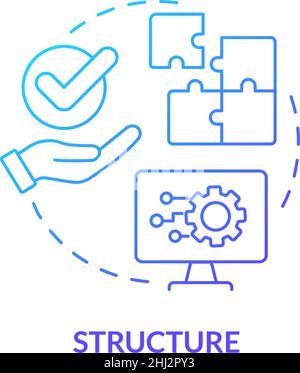 Structure blue gradient concept icon Stock Vector