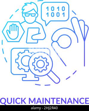 Quick maintenance blue gradient concept icon Stock Vector