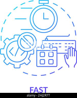 Fast blue gradient concept icon Stock Vector