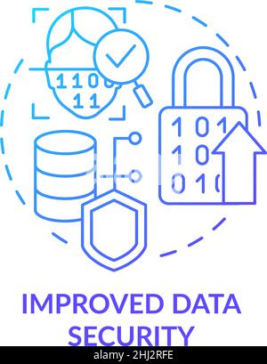 Improved data security blue gradient concept icon Stock Vector
