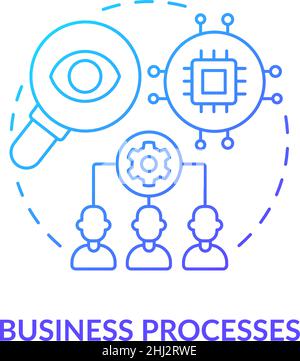 Business processes blue gradient concept icon Stock Vector