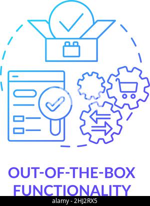 Out of the box functionality blue gradient concept icon Stock Vector