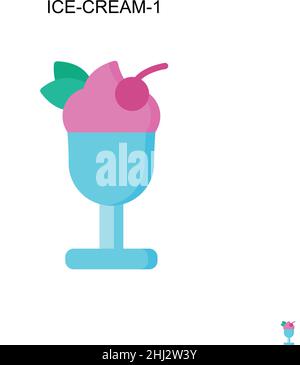 Ice-cream-1 Simple vector icon. Illustration symbol design template for web mobile UI element. Stock Vector