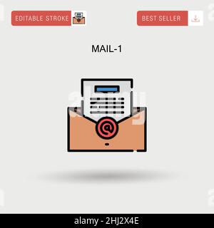 Mail-1 Simple vector icon. Stock Vector