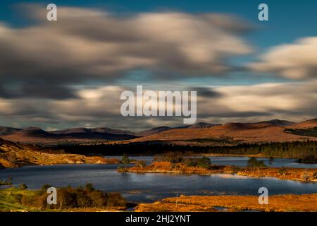 Lough Cloonee with cloudy sky in autumn landscape, Kenmare, County Kerry, Ireland Stock Photo