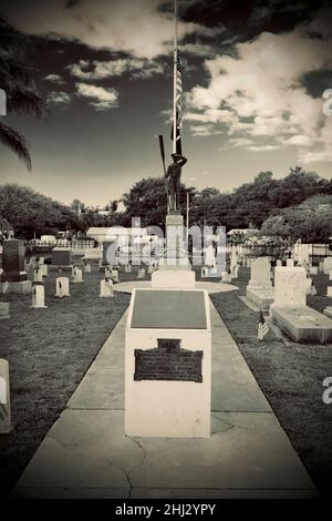 Key West Cemetery in Key West, Florida, FL USA. Island vacation destination for relaxed tourism. Stock Photo