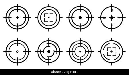 Sniper aim pointer. Weapon targeting pointers, aiming mark and aims ...