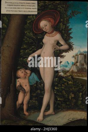 Venus with Cupid the Honey Thief ca. 1580–1620 Copy after Lucas Cranach the Elder German. Venus with Cupid the Honey Thief  459077 Stock Photo