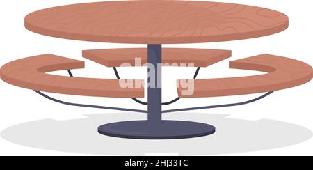 Outdoor table semi flat color vector item Stock Vector