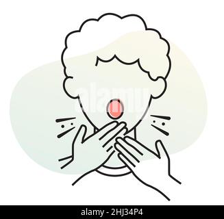 Novel Coronavirus - COVID-19 - Shortness of Breath - Icon as EPS 10 File Stock Vector