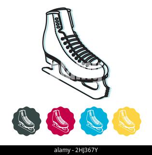 Ice skating Shoes - Stock Icon as EPS 10 File Stock Vector