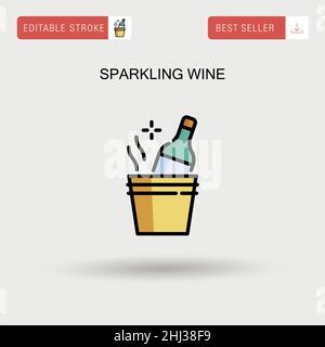 Sparkling wine Simple vector icon. Stock Vector