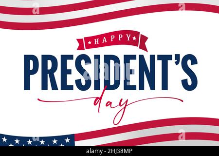Presidents day USA lettering banner. Happy President's Day typography design for poster or greeting card. Vector illustration Stock Vector