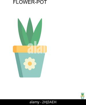 Flower-pot Simple vector icon. Illustration symbol design template for web mobile UI element. Stock Vector