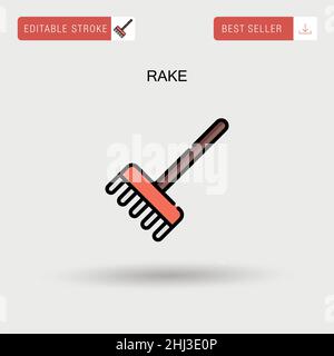 Rake Simple vector icon. Stock Vector