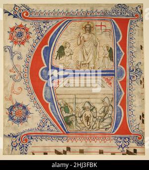 Manuscript Leaf Showing an Illuminated Initial A and The Resurrection second half of 14th–early 15th century North Italian. Manuscript Leaf Showing an Illuminated Initial A and The Resurrection  32833 Stock Photo