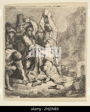 The Stoning of St. Stephen 1635 Rembrandt (Rembrandt van Rijn) Dutch. The Stoning of St. Stephen  391554 Stock Photo