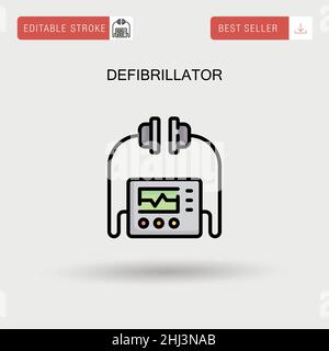 Defibrillator Simple vector icon. Stock Vector