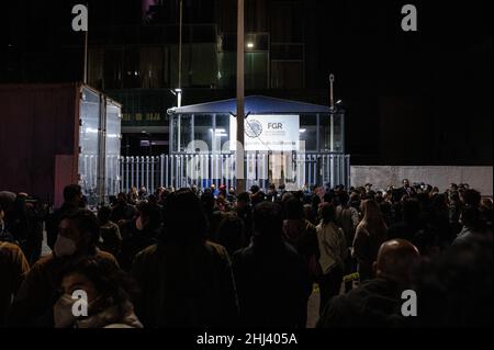 Tijuana, Baja California, Mexico. 26th Jan, 2022. Hundreds of members of the Mexican press marched in protest of the recent killings of reporter Lourdes Maldonado and photographer Margarito MartÃ-nez Esquivel to the offices of the nation's general prosecutor. (Credit Image: © Raquel Natalicchio/ZUMA Press Wire) Credit: ZUMA Press, Inc./Alamy Live News Stock Photo