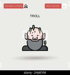 Troll Simple vector icon. Stock Vector