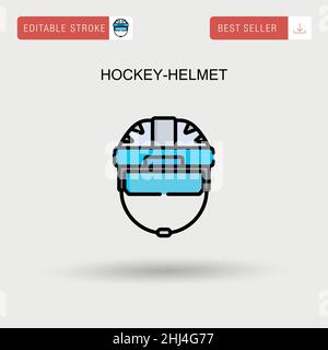 Hockey-helmet Simple vector icon. Stock Vector