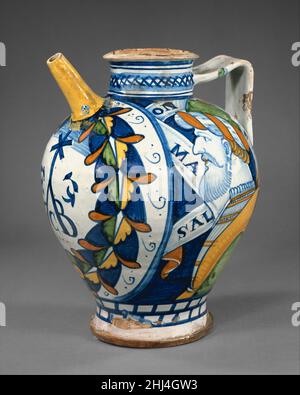 Maiolica: Apothecary jug (brocca) early 16th century (?) Italian (supposedly Faenza or Florence). Maiolica: Apothecary jug (brocca)  460280 Stock Photo