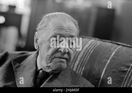 British writer William Somerset Maugham photographed  at his home. April 1959. Stock Photo