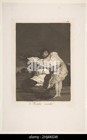 Plate 36 from 'Los Caprichos: A bad night (Mala noche.) 1799 Goya (Francisco de Goya y Lucientes) Spanish. Plate 36 from 'Los Caprichos: A bad night (Mala noche.)  333783 Stock Photo