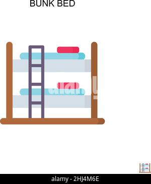Bunk bed Simple vector icon. Illustration symbol design template for web mobile UI element. Stock Vector