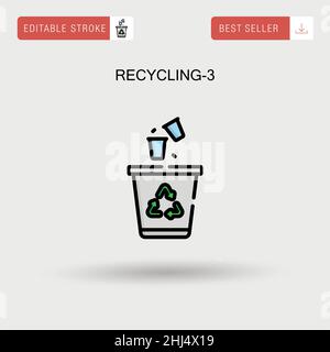 Recycling-3 Simple vector icon. Stock Vector