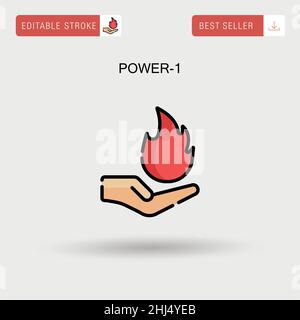 Power-1 Simple vector icon. Stock Vector