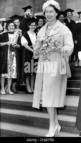 Queen Elizabeth II during a visit to the city of Durham.27th May 1960. Stock Photo