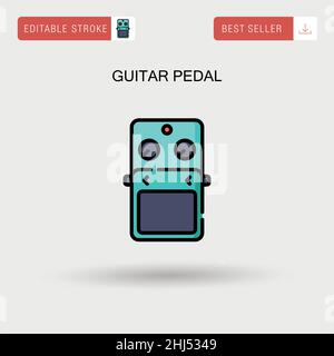 Guitar pedal Simple vector icon. Stock Vector