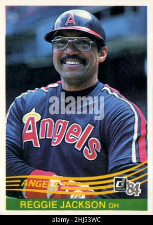MLB BP Jersey California Angels 1984 Reggie Jackson #44