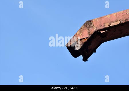Gutters made of zinc metal with a rusty condition Stock Photo