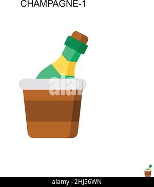 Champagne-1 Simple vector icon. Illustration symbol design template for web mobile UI element. Stock Vector