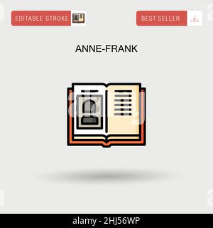 Anne-frank Simple vector icon. Stock Vector